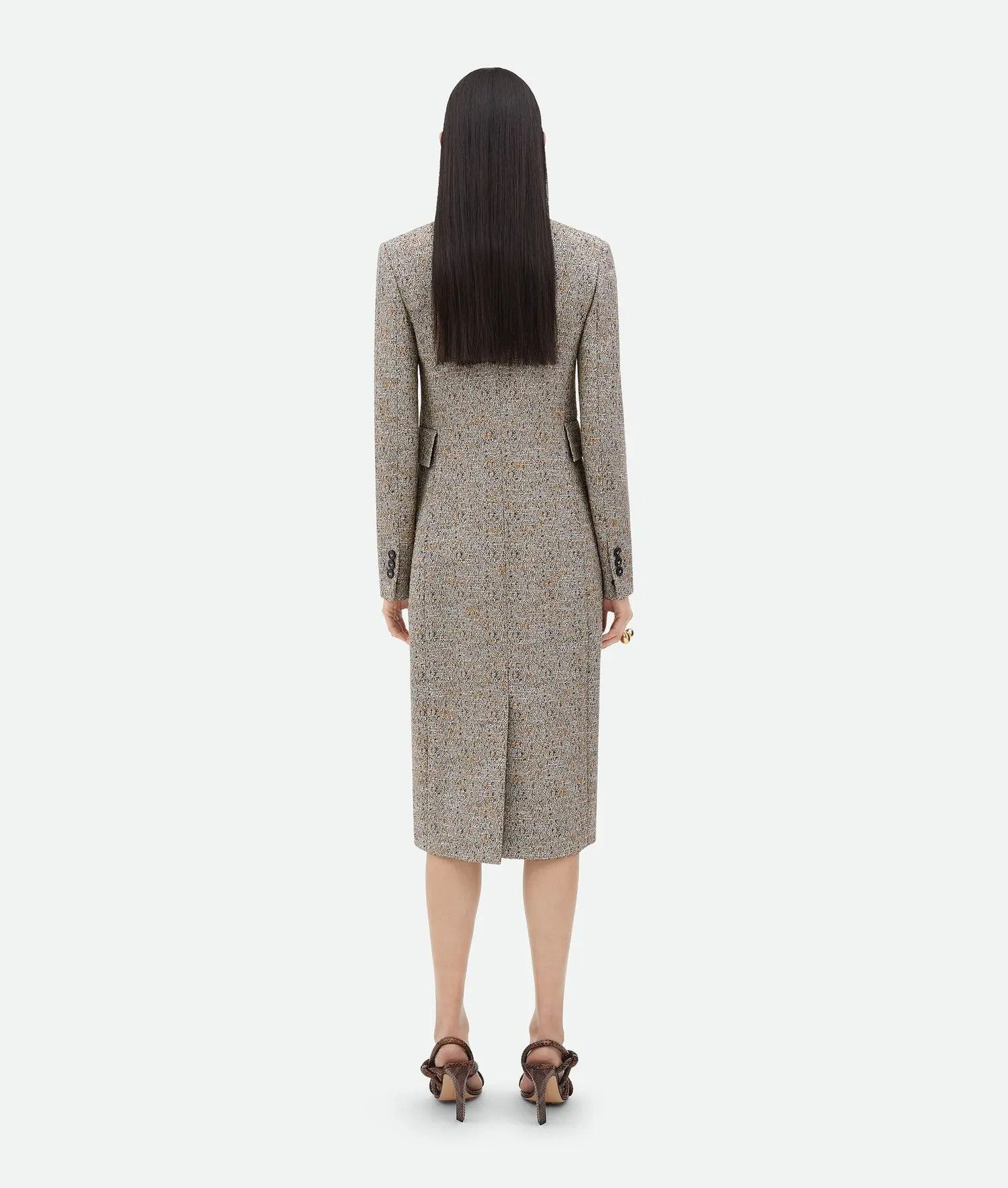 Bottega Veneta o1bcso1str0725 Textured Silk Blend Coat in Multicolor Size S / US 4 / IT 40 - 3 Thumbnail