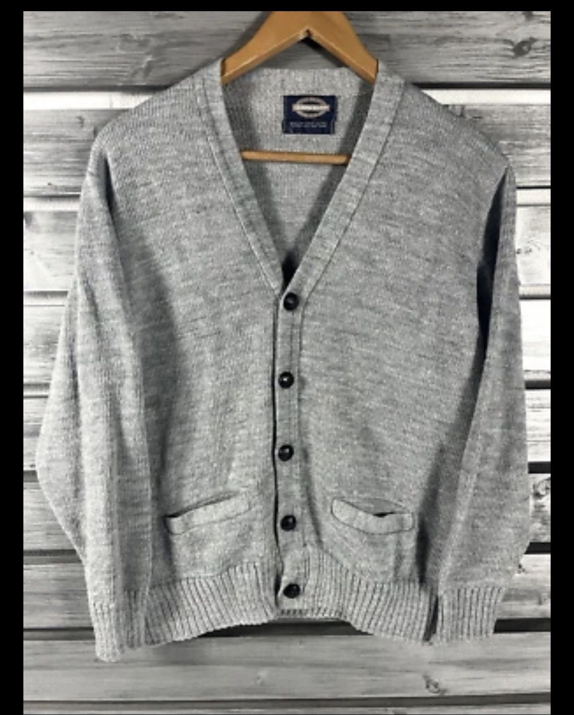 Towncraft Vintage 80s Towncraft Cardigan Sweater Mens M Gray grandpa Size US M / EU 48-50 / 2 - 1 Thumbnail