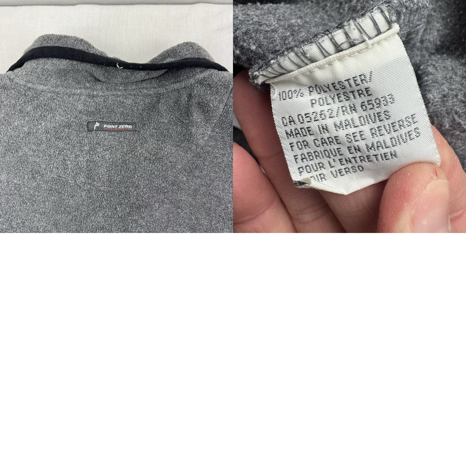 Point Zero VINTAGE Point Zero Fleece Jacket Quarter Zip Adult Large Gray Pockets 90s Y2K Punk Mens Size US L / EU 52-54 / 3 - 9 Thumbnail