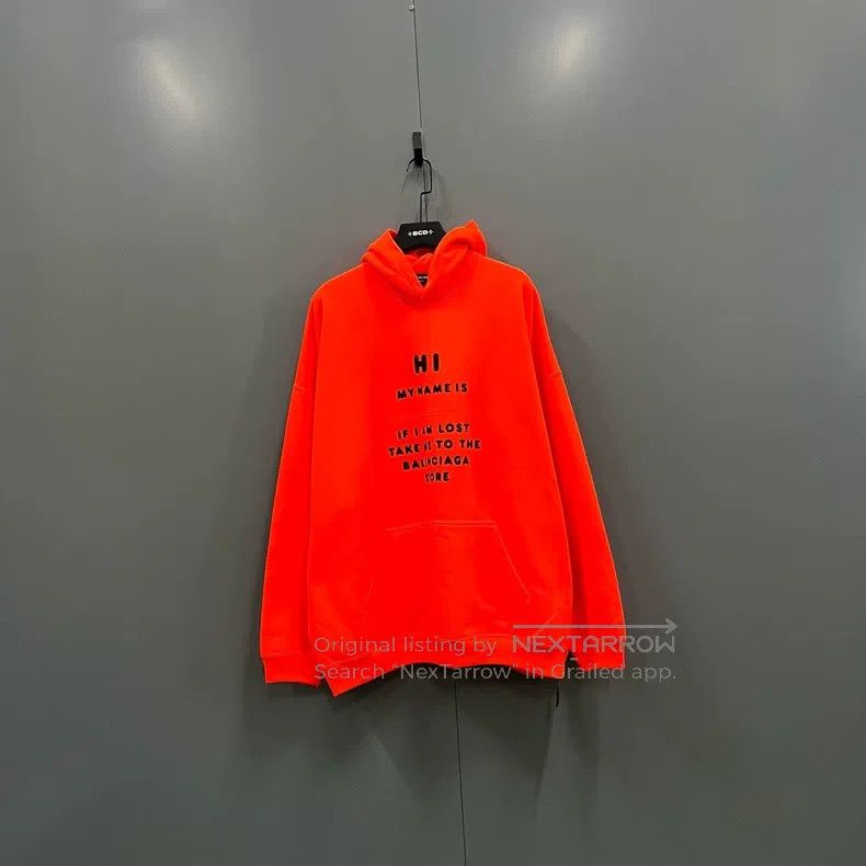 Balenciaga Balenciaga Bright orange letter printed hoodie Size US M / EU 48-50 / 2 - 1 Thumbnail