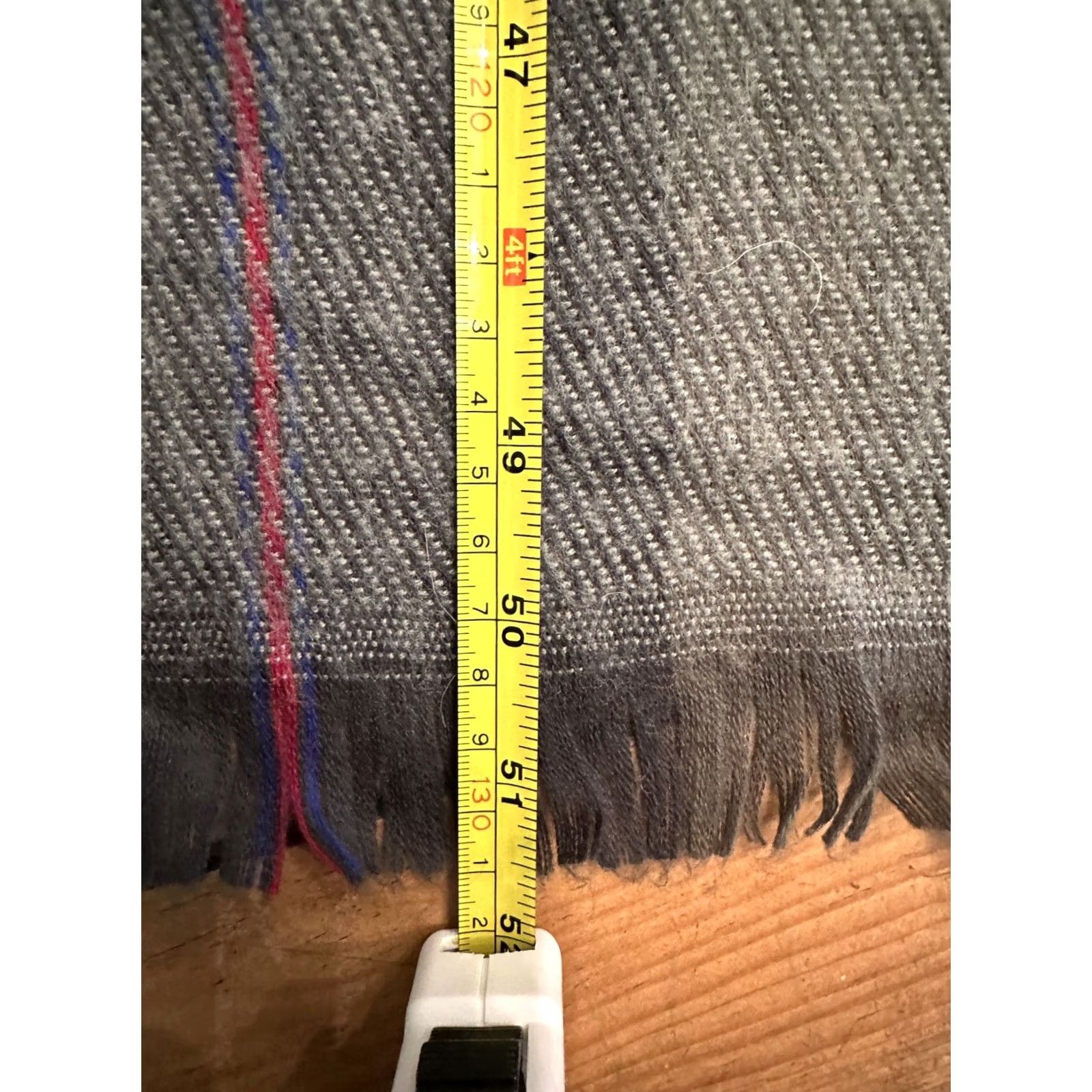 Vintage VINTAGE Celvin Scarf Gray Unisex Adults 12”x52” Acrylic Flannel Cashmere Feel Size ONE SIZE - 5 Thumbnail