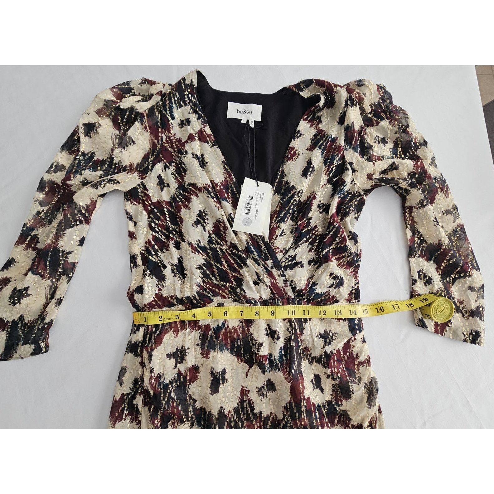 ba&sh ba&sh Kivy V-Neck Metallic Floral Mini Dress 1 4 S $495 Size S / US 4 / IT 40 - 9 Thumbnail