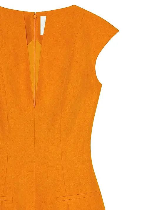 Givenchy o1srvl11e0725 Dress in Linen And Silk in Dark Orange Size XS / US 0-2 / IT 36-38 - 4 Thumbnail