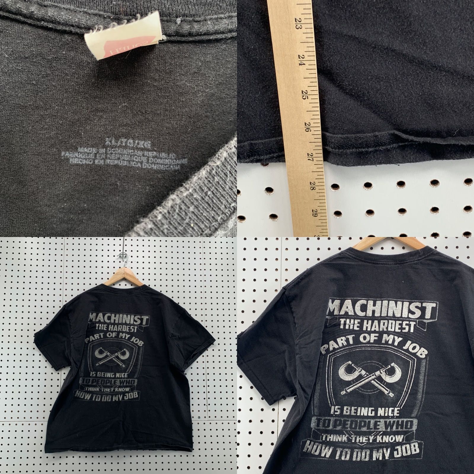 Hanes Machinist Funny Shirt Mens " The Hardest Part Of My Job..." Extra Large T SHirt Size US XL / EU 56 / 4 - 8 Thumbnail