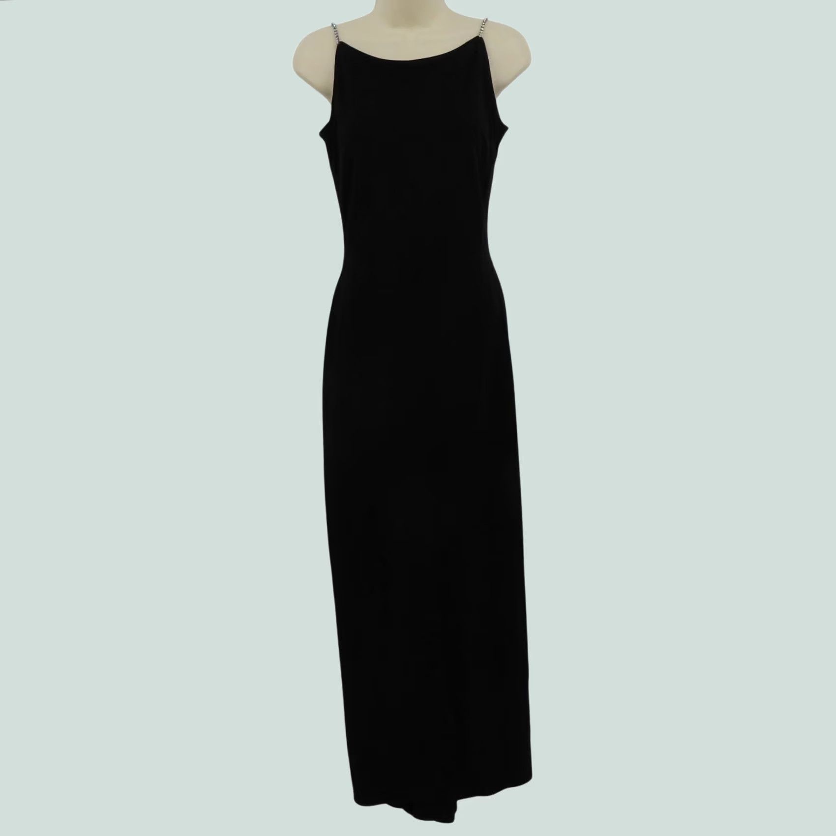 jessica mcclintock black dress 90s Satin One Shoulder Mini 19 Pit to hem Vintage Jessica McClintock Black Bow