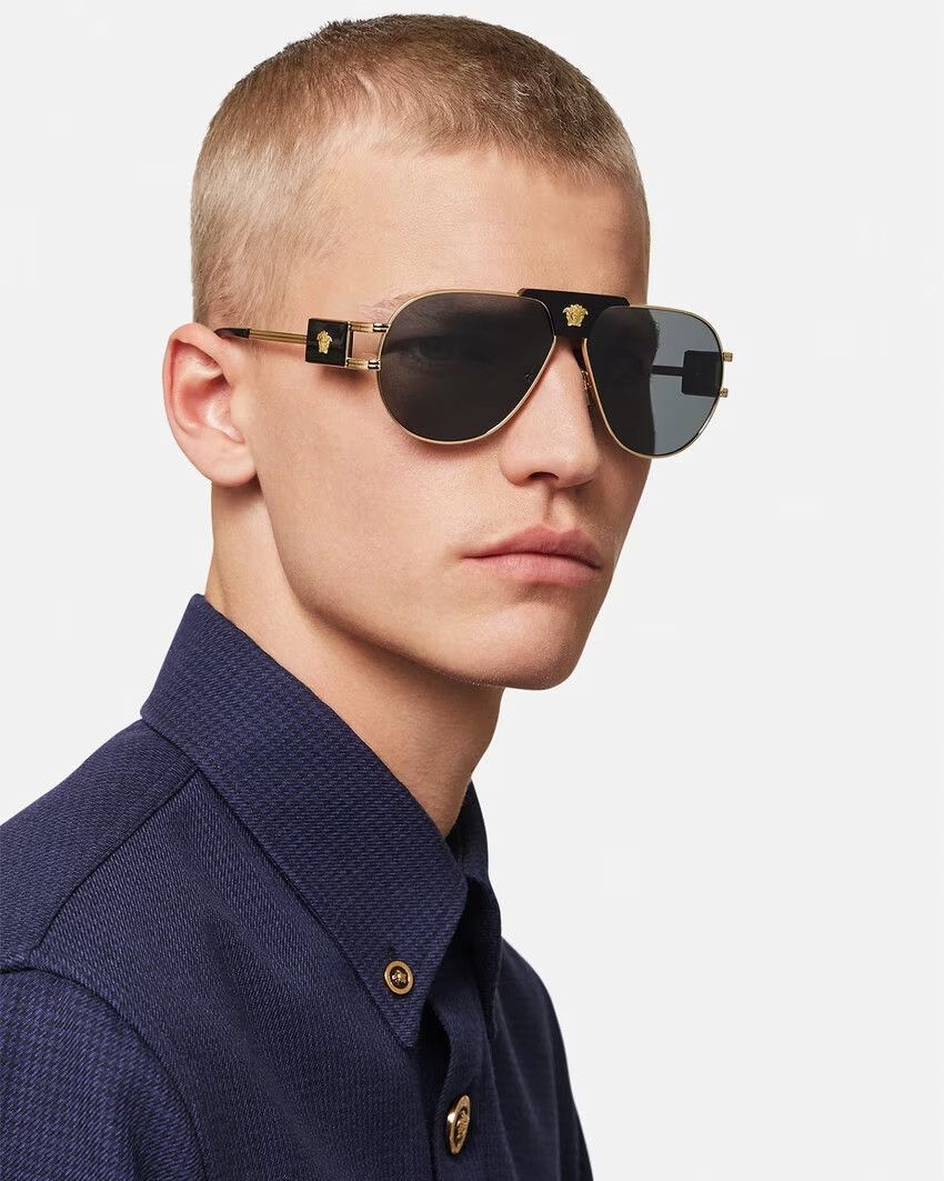 Versace NEW Versace VE2252 100287 Metal Pilot Men Sunglasses0 Size ONE SIZE - 11 Thumbnail