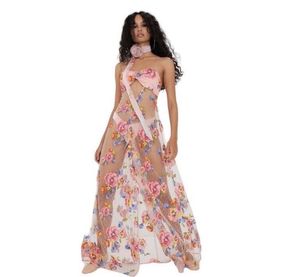 For Love & Lemons Delaney Maxi Dress NWT Size L / US 10 / IT 46 - 1 Thumbnail