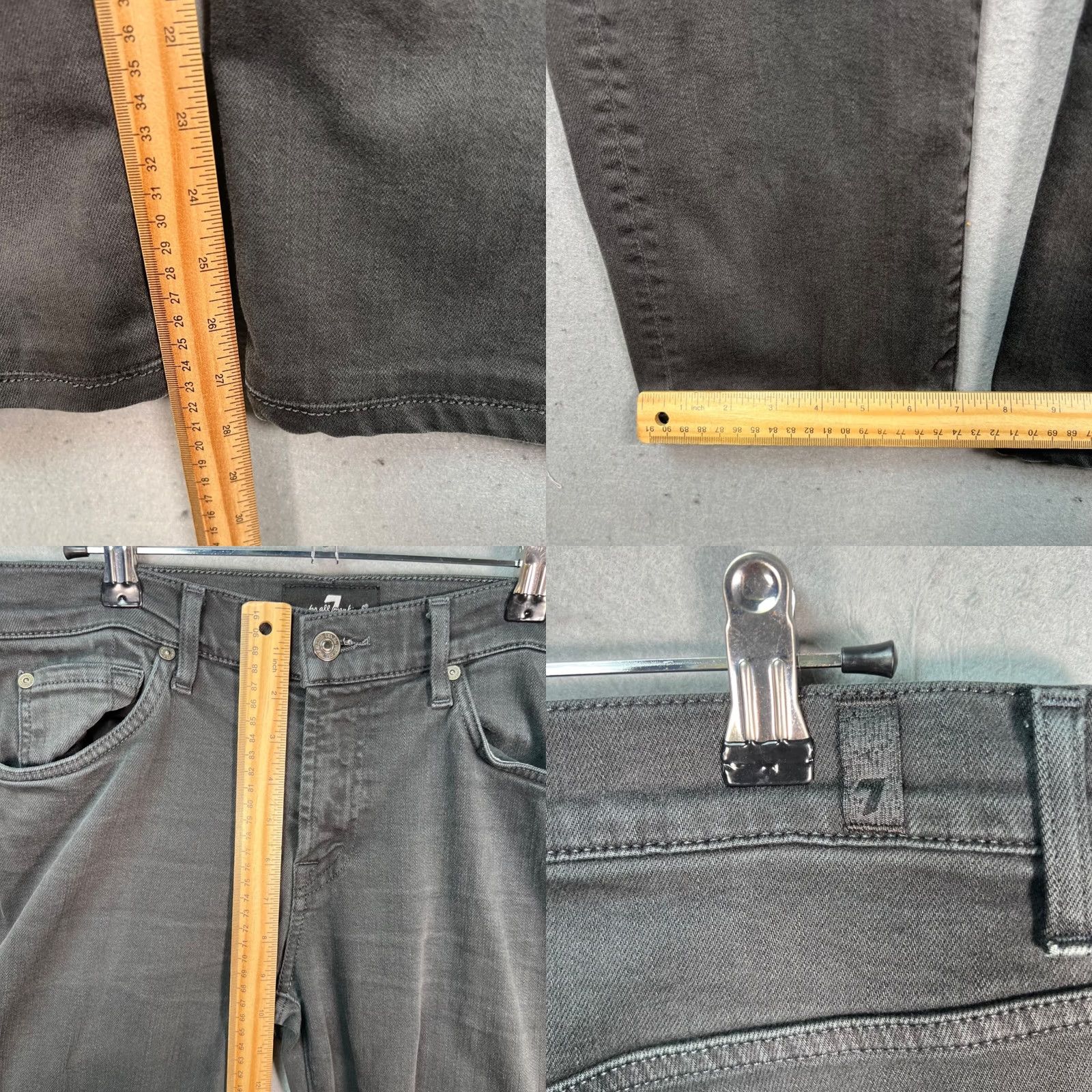 7 For All Mankind 7 For All Mankind Jeans Slim Luxury Slimmy Luxe Performance Gray 31 Mens 5-Pocket Denim Cotton Blend Zip Modern Straight Vintage No N/A Size US 31 - 8 Thumbnail