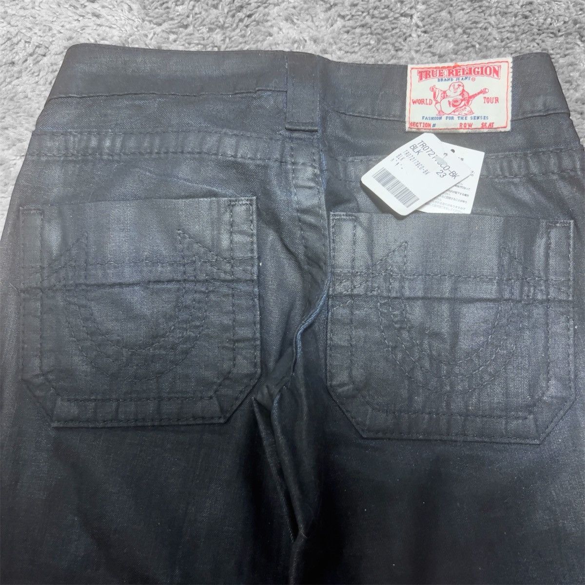 Japanese Brand × True Religion True Religion Flared Paint Coated Black Pants Size 23" - 3 Thumbnail