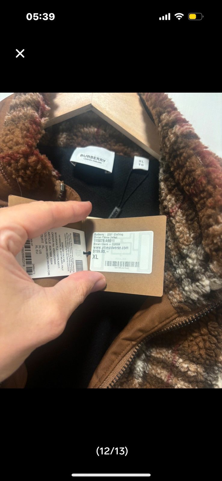 Burberry Fleece (new ) Size US XL / EU 56 / 4 - 7 Thumbnail