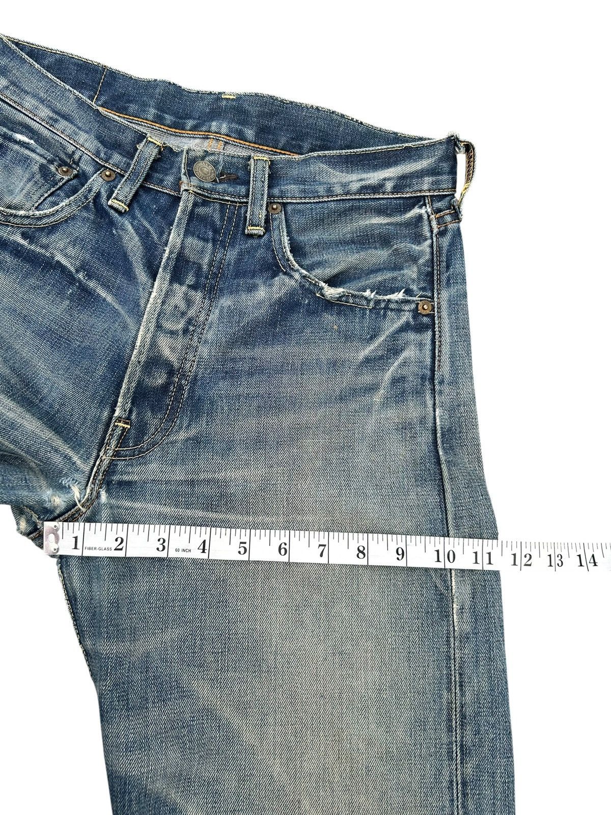 Kapital VINTAGE LEVIS BIG E SELVEDGE THRASHED DENIM JEANS Size US 29 - 22 Thumbnail