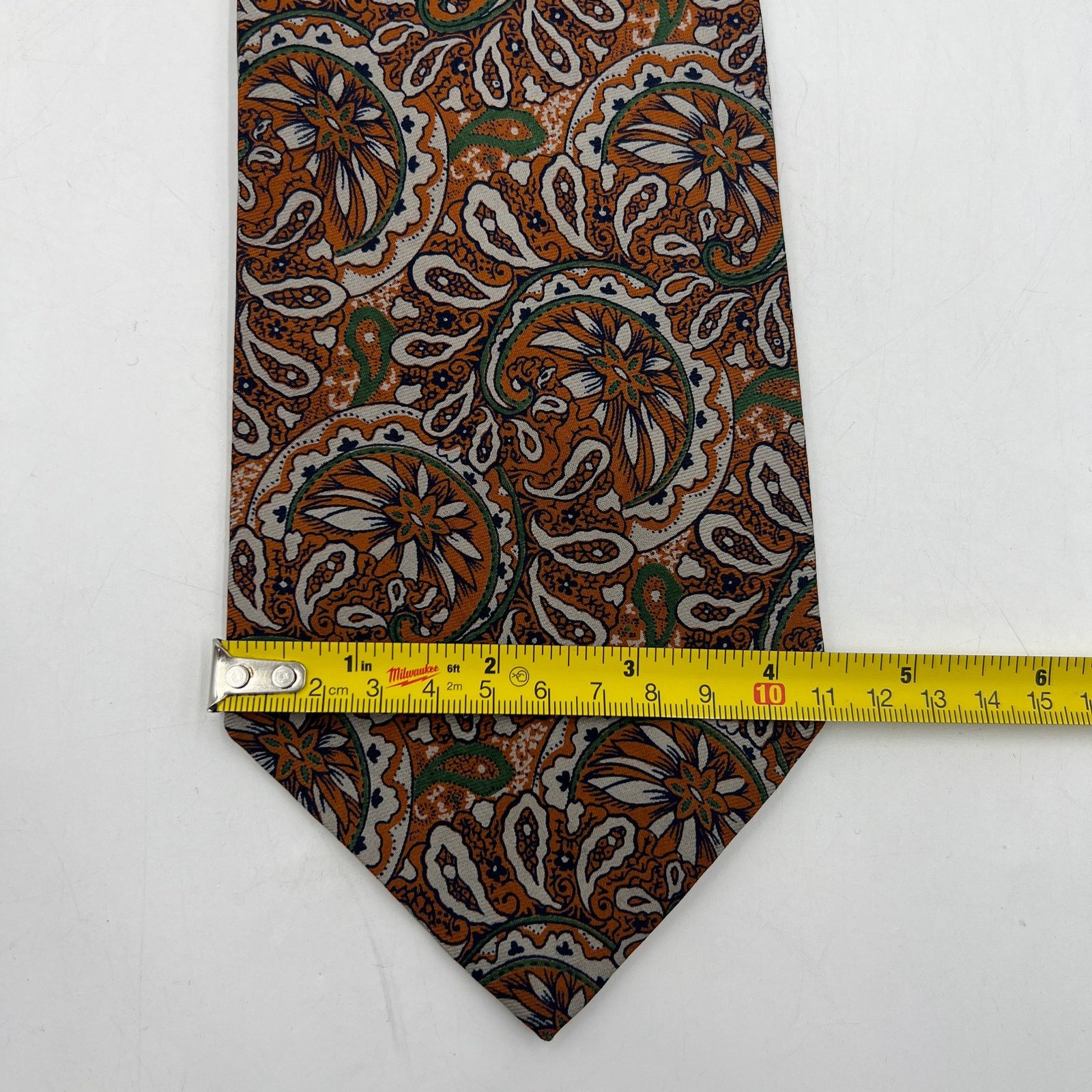 Liberty London × Vintage Liberty of London Paisley Silk Tie Vintage Orange Gray Size ONE SIZE - 6 Thumbnail
