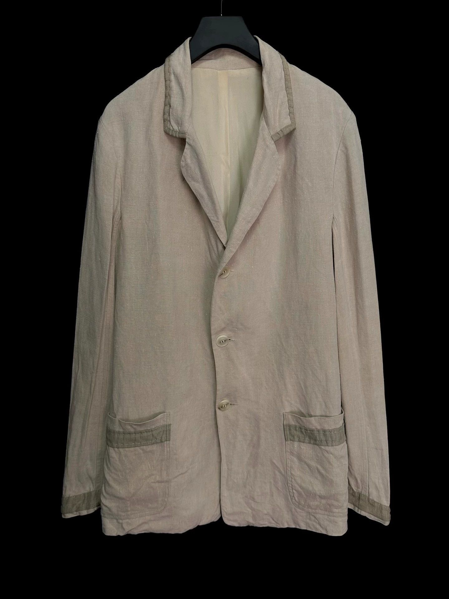 Casey Vidalenc Beige Light Jacket with Contrast Trim - Size S Size US S / EU 44-46 / 1 - 1 Thumbnail