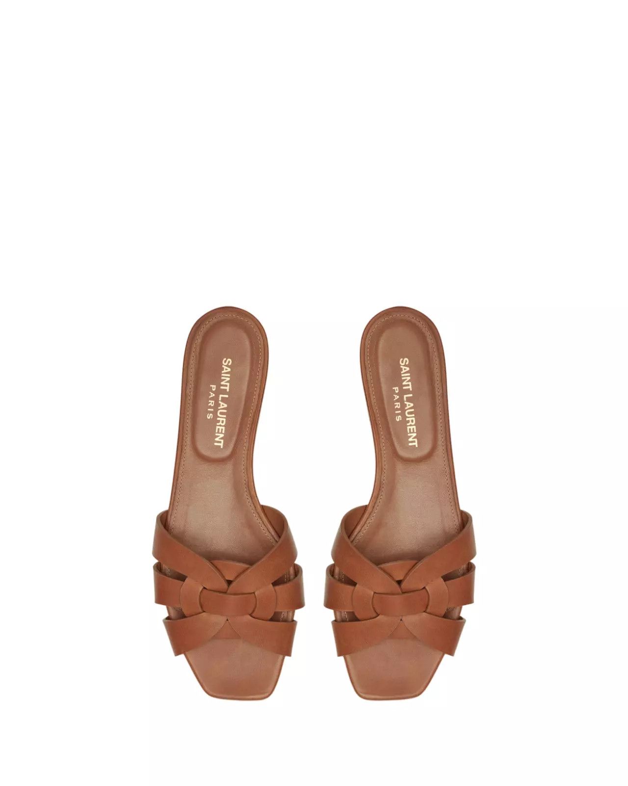 SAINT LAURENT Tribute Amber Smooth Leather Sandals