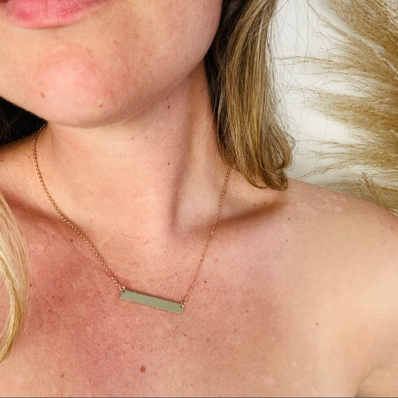 Nordstrom NORDSTROM Gold Bar Plate Charm Pendant Necklace Jewelry Size ONE SIZE - 2 Thumbnail