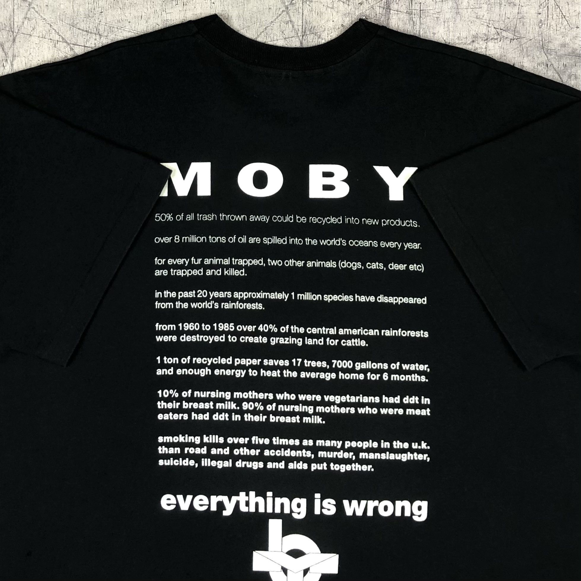 Band Tees 1995 MOBY Everything Is Wrong Single Stitch Vintage Tee Size US XL / EU 56 / 4 - 3 Thumbnail