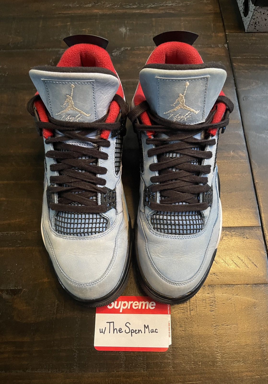 image of Jordan Nike Travis Scott Jordan 4 Shoes in Blue, Men's (Size 11)