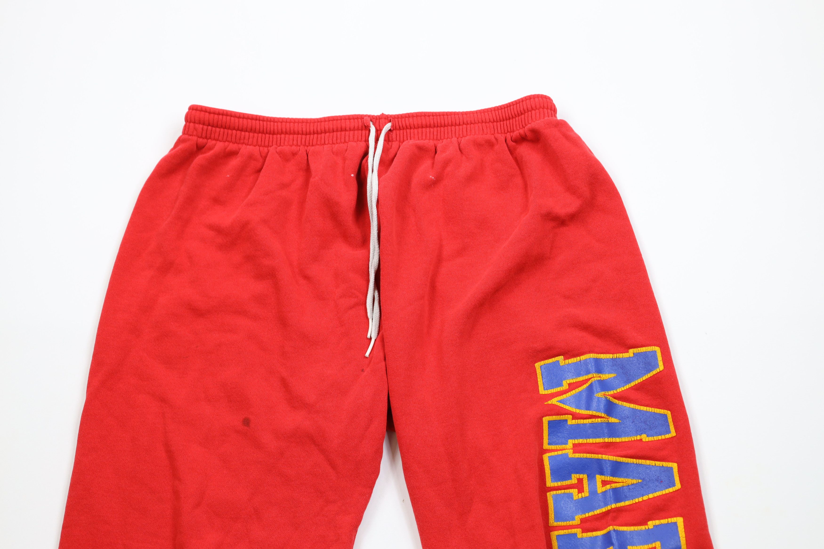 Vintage Vintage 80s Spell Out USMC Marines Sweatpants Joggers Red Size US 38 / EU 54 - 2 Thumbnail