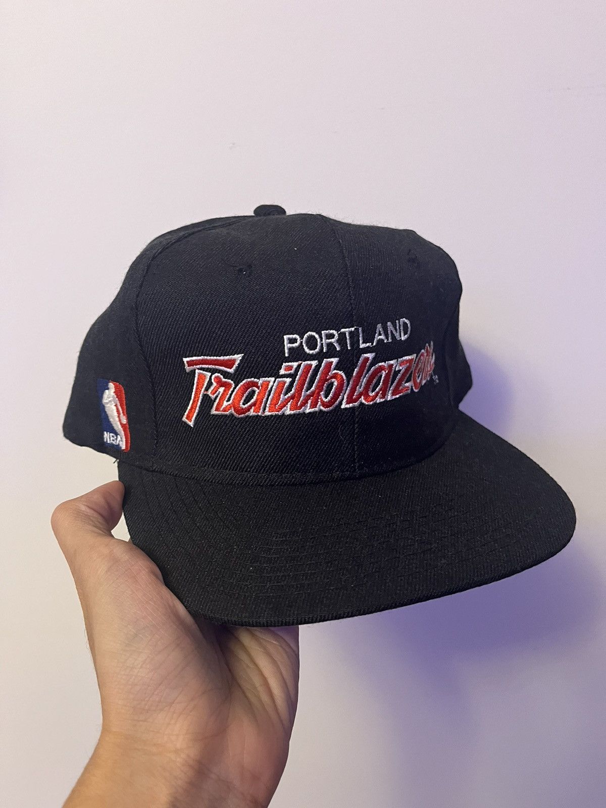 Vintage DS Portland Trailblazers NBA Black Script Snapback Hat | Grailed