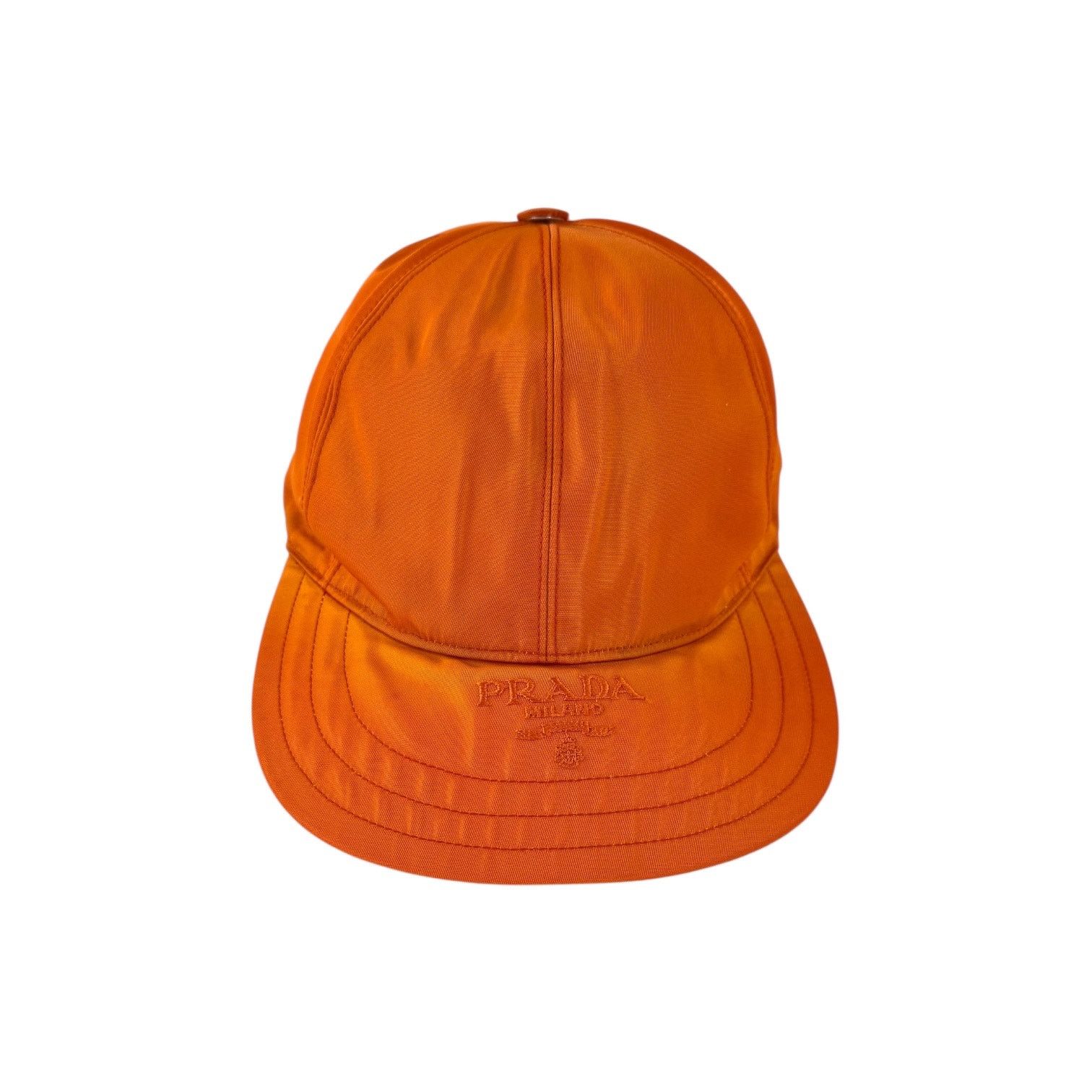 Prada Prada Orange Nylon Baseball Cap Size ONE SIZE - 2 Thumbnail