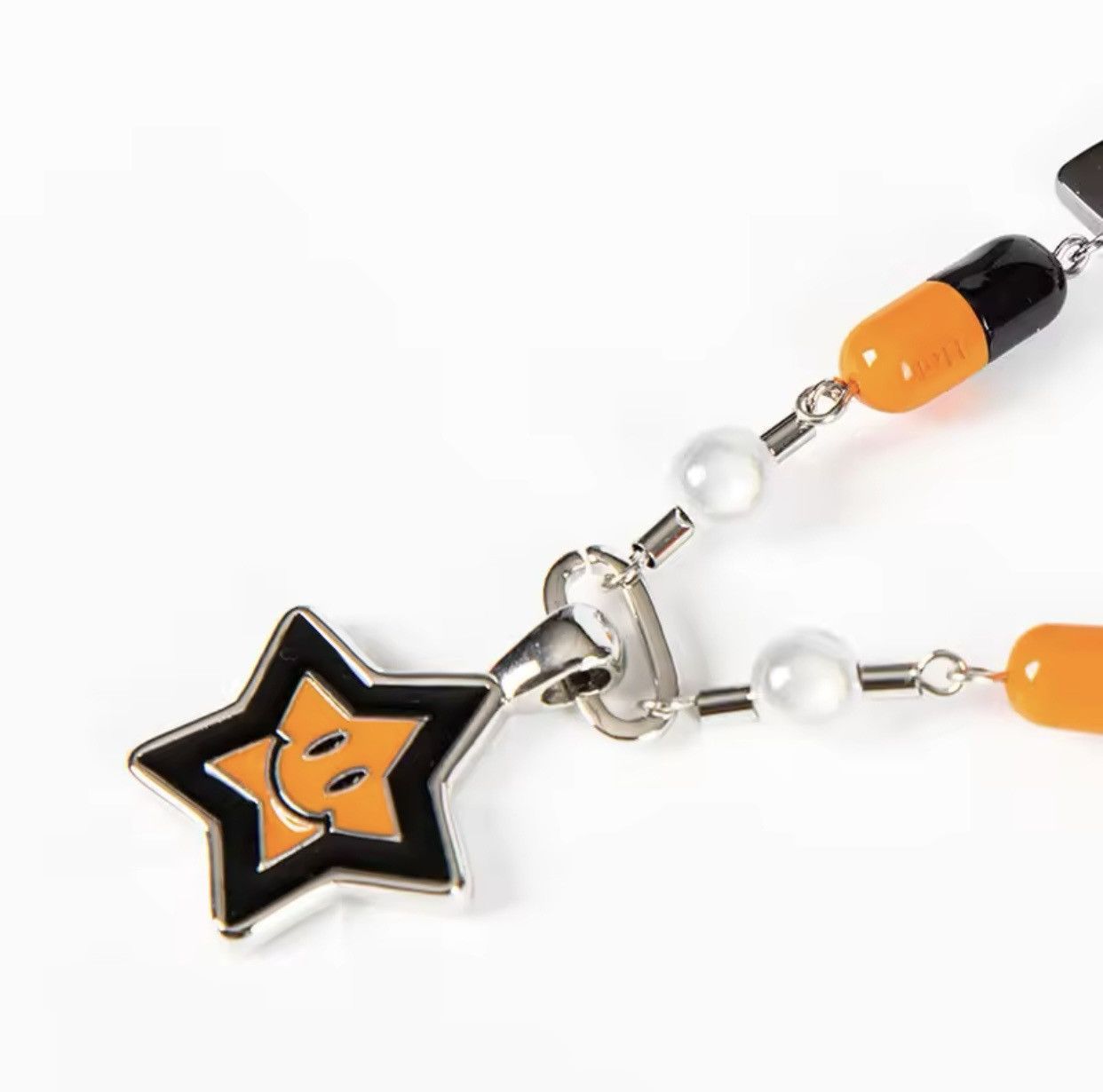 Vintage Orange Card Five-Pointed Star Smiling Lucky Pendant Size ONE SIZE - 2 Thumbnail