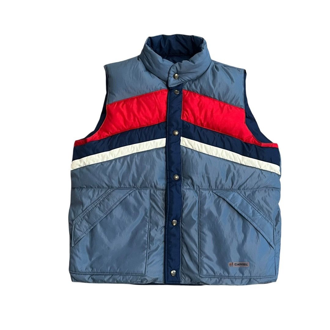 Camel × Vintage VINTAGE Camel Cigarettes Reversible Down Vest 70s Size US L / EU 52-54 / 3 - 1 Thumbnail