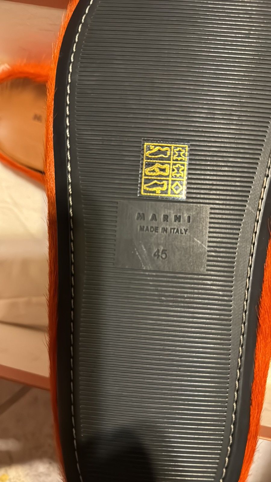 Marni Marni Fussbett Sabot Long Hair calfskin Orange Easy Mule 44 Size US 11 / EU 44 - 8 Thumbnail