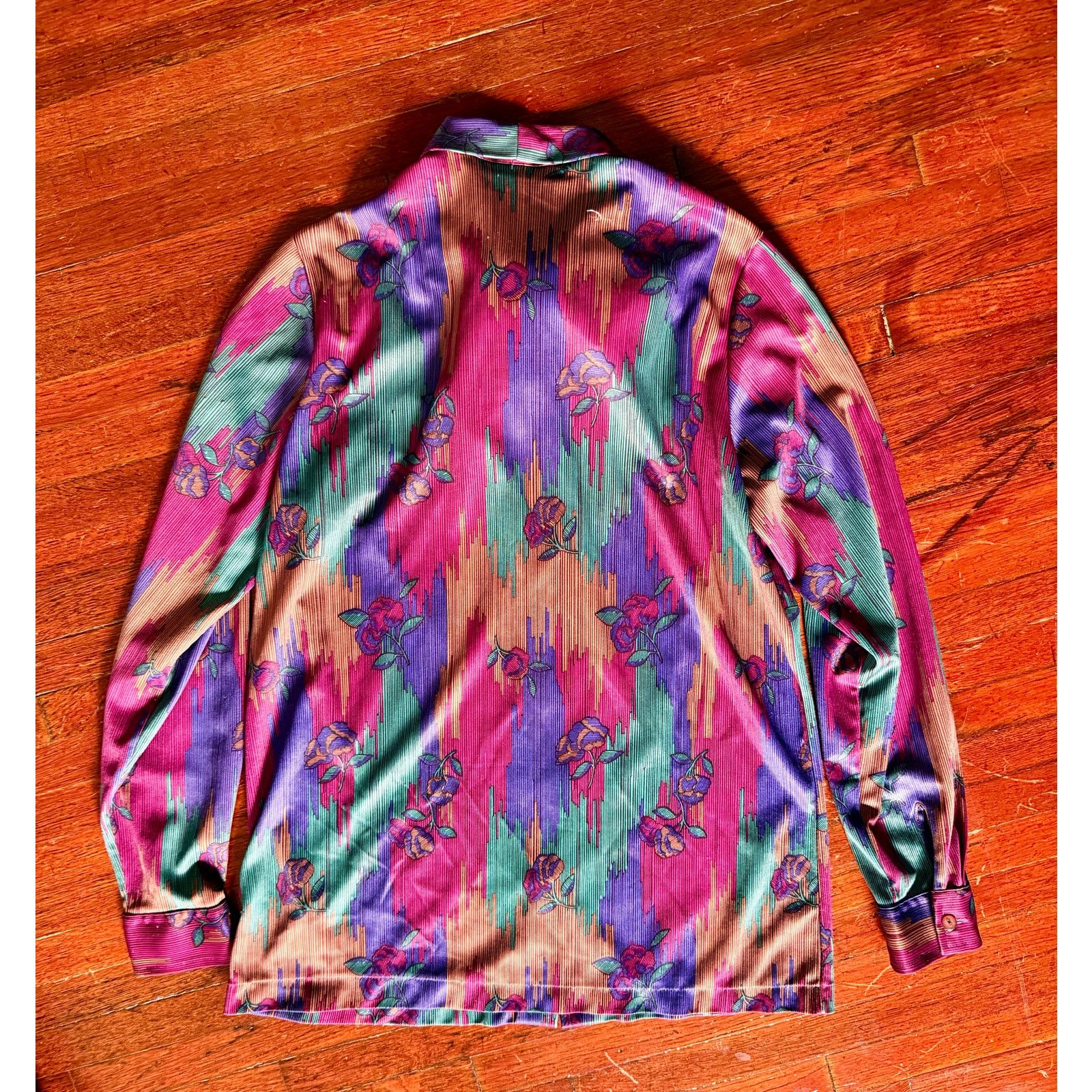 Vintage Vintage 70s Pink Purple Long Sleeve Secretary Bow Small Med Size M / US 6-8 / IT 42-44 - 4 Thumbnail