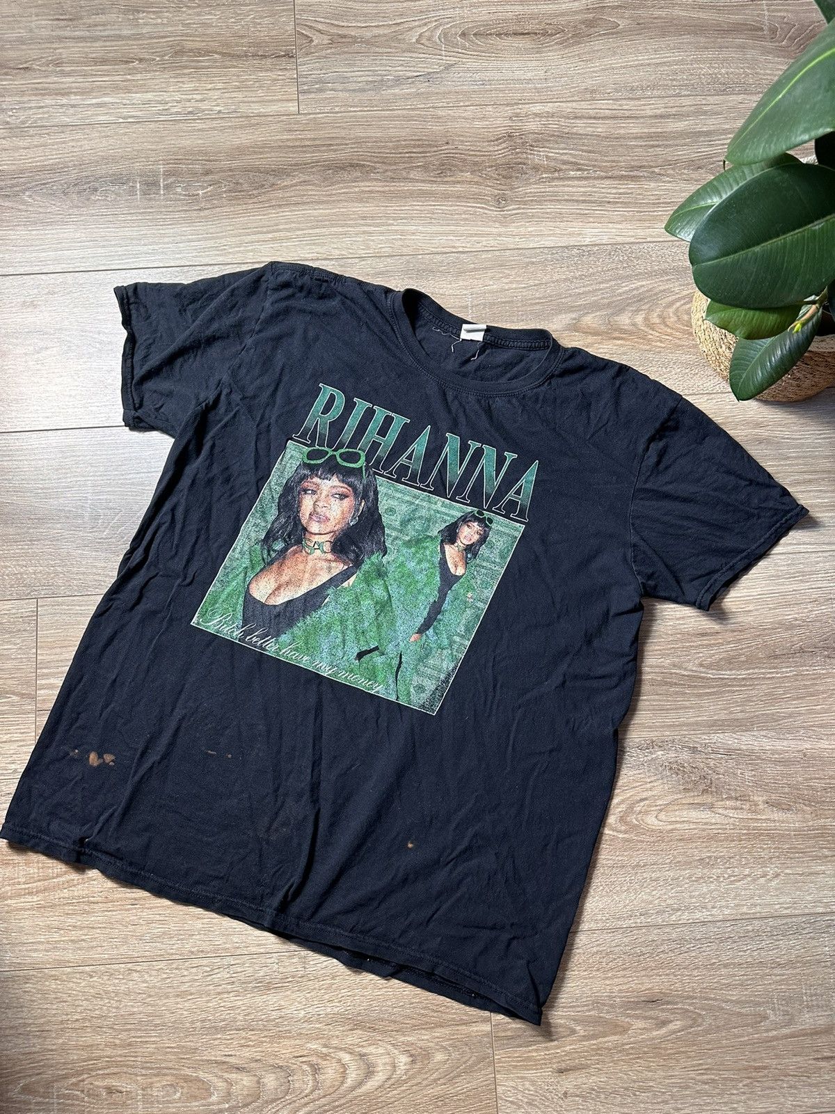 Band Tees × Rihanna × Vintage Vintage Trashed Rihanna "Bitch better have my money" Band Size US XL / EU 56 / 4 - 1 Thumbnail