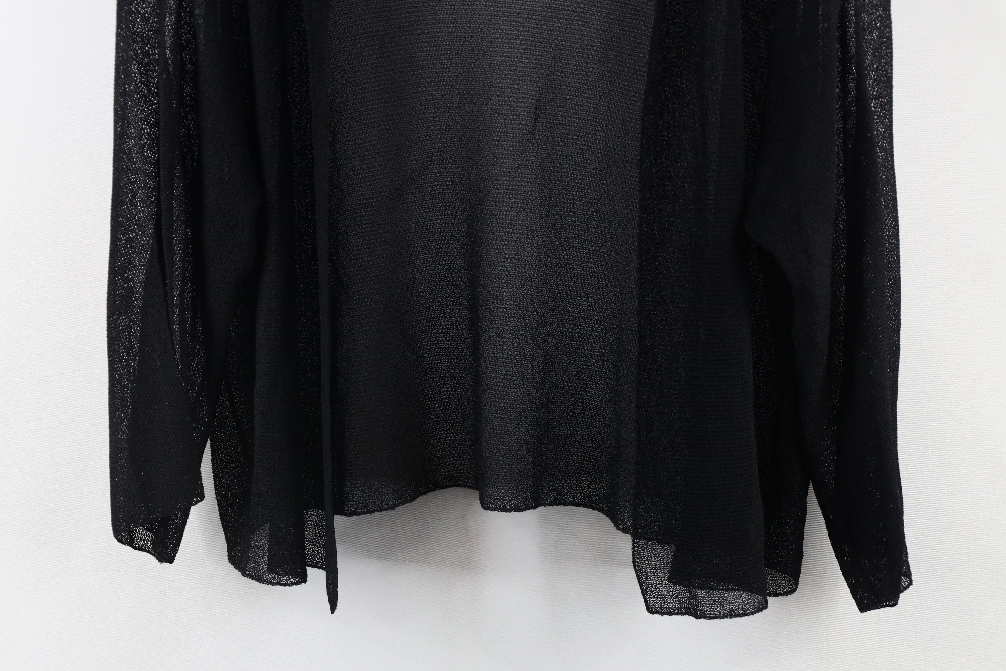 Eileen Fisher × Vintage Eileen Fisher Knit Gauzy Open Front Cardigan Sweater Size L / US 10 / IT 46 - 3 Thumbnail