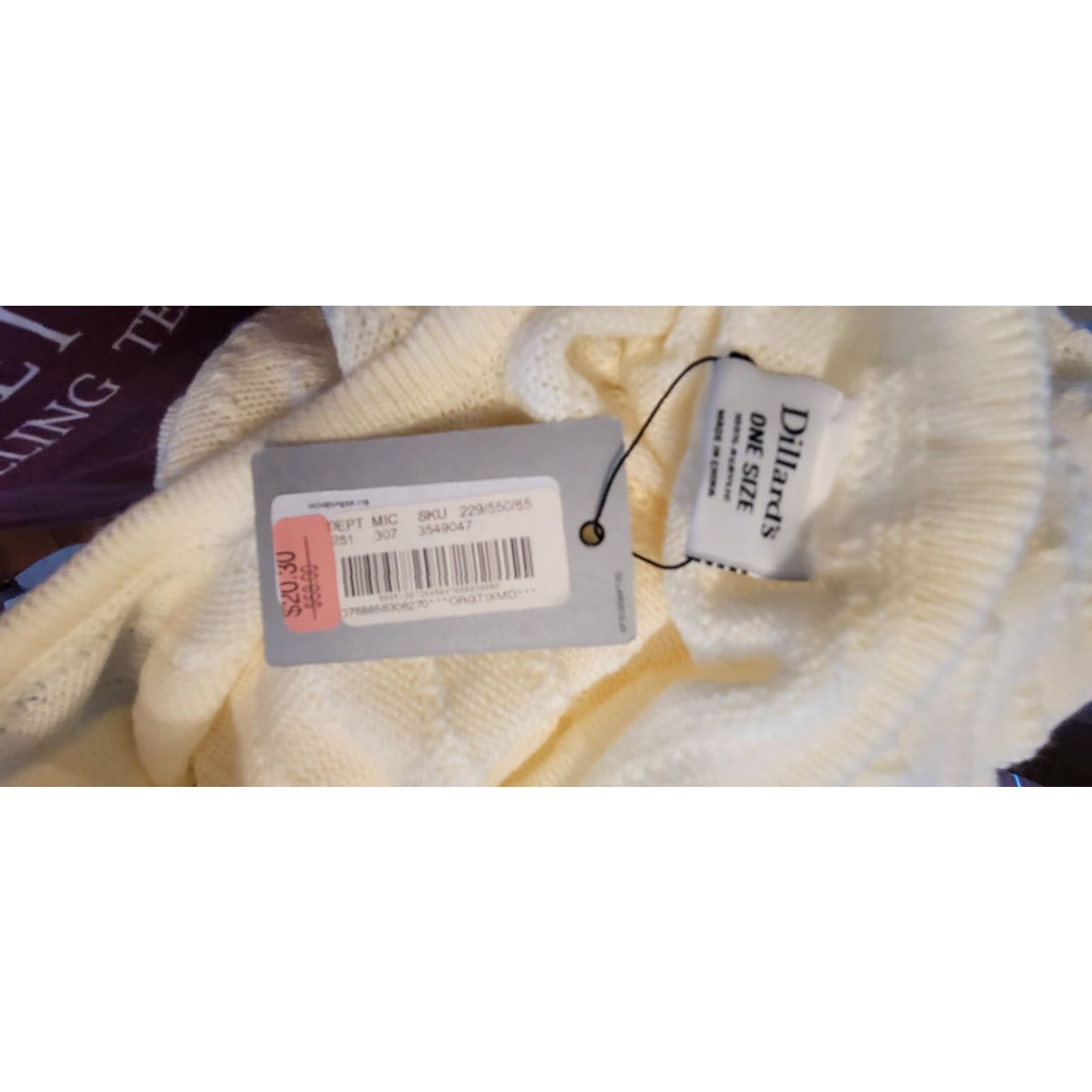 Dillard's Dillards Ivory Knit Poncho Sweater OS Acrylic Pullover Knit Women's One Size Casual Size ONE SIZE - 4 Thumbnail