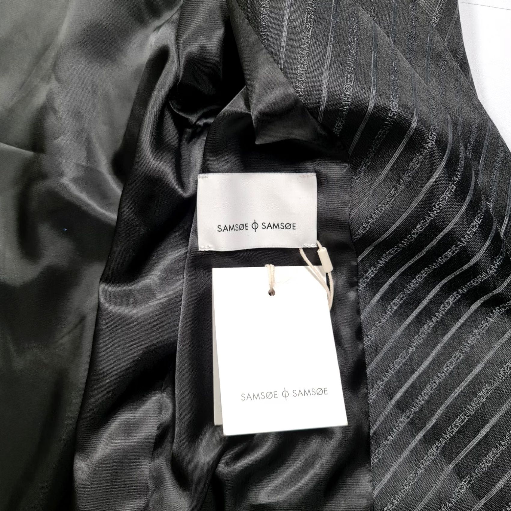 Vintage samsoe Blazer Black Small Womens Open Front Satin Ladies Size S / US 4 / IT 40 - 4 Thumbnail