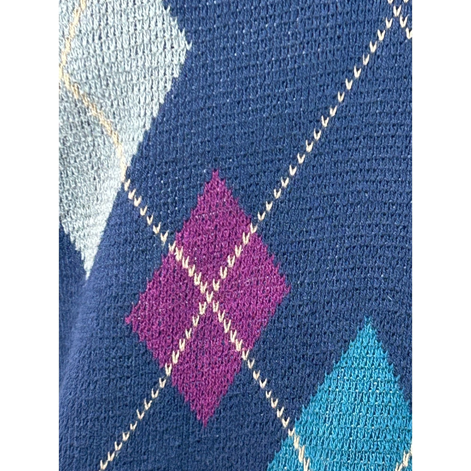 Other Isle Of Cotton Men’s Vintage Vest L Navy Multi Diamond Patte Size US L / EU 52-54 / 3 - 4 Thumbnail