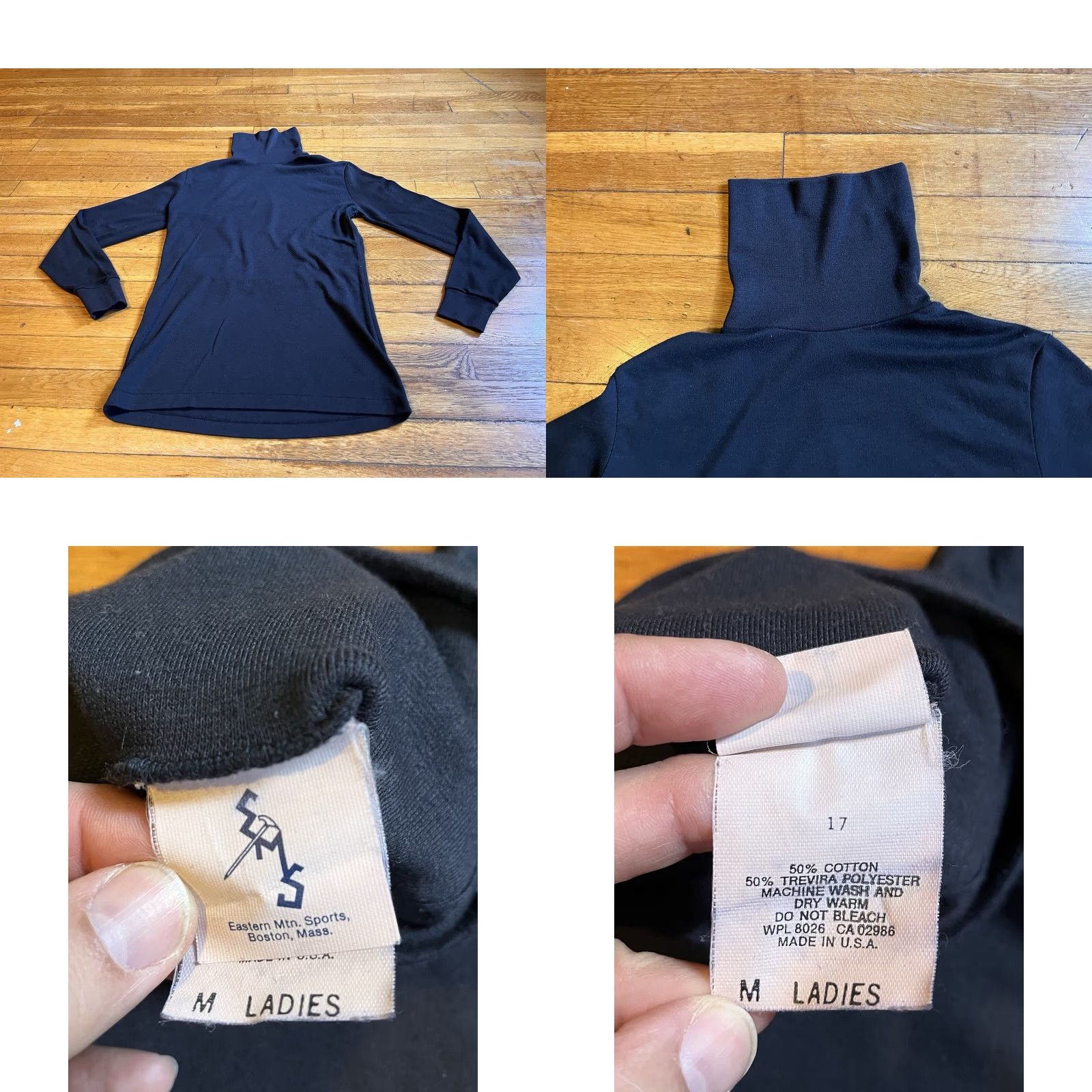 Eastern Mountain Sports VINTAGE EMS Turtleneck Long Sleeve Shirt Women’s M Black Blue Lot 80s Womens Size M / US 6-8 / IT 42-44 - 9 Thumbnail