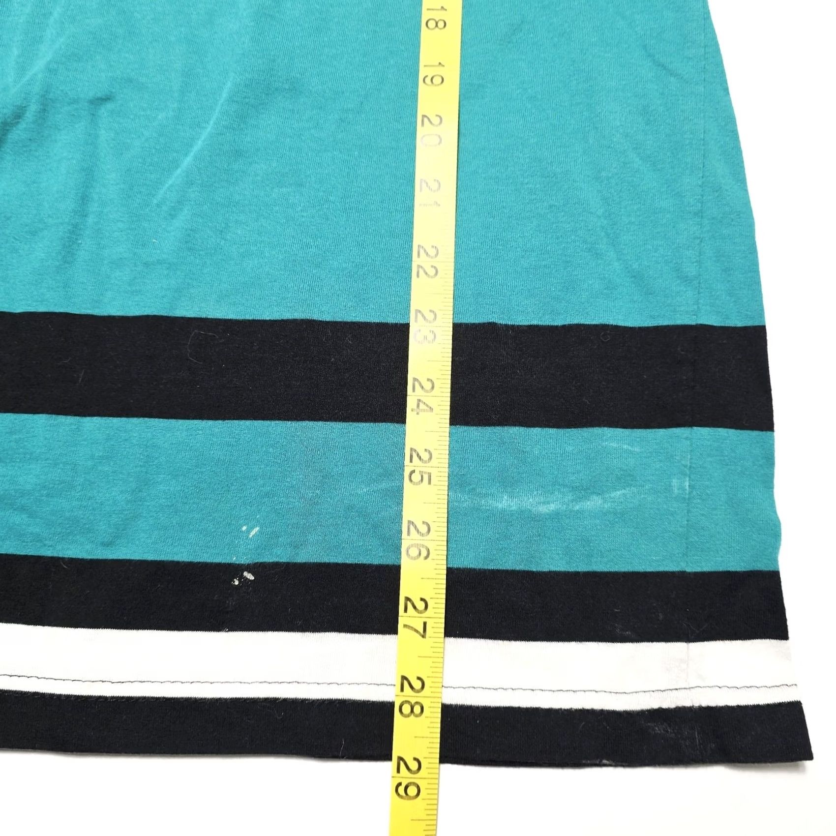 Vintage VINTAGE Royal Blues Striped Retro T-Shirt Men XL Teal Black 90s Mens Crew Neck Cotton Blend Size US XL / EU 56 / 4 - 5 Thumbnail
