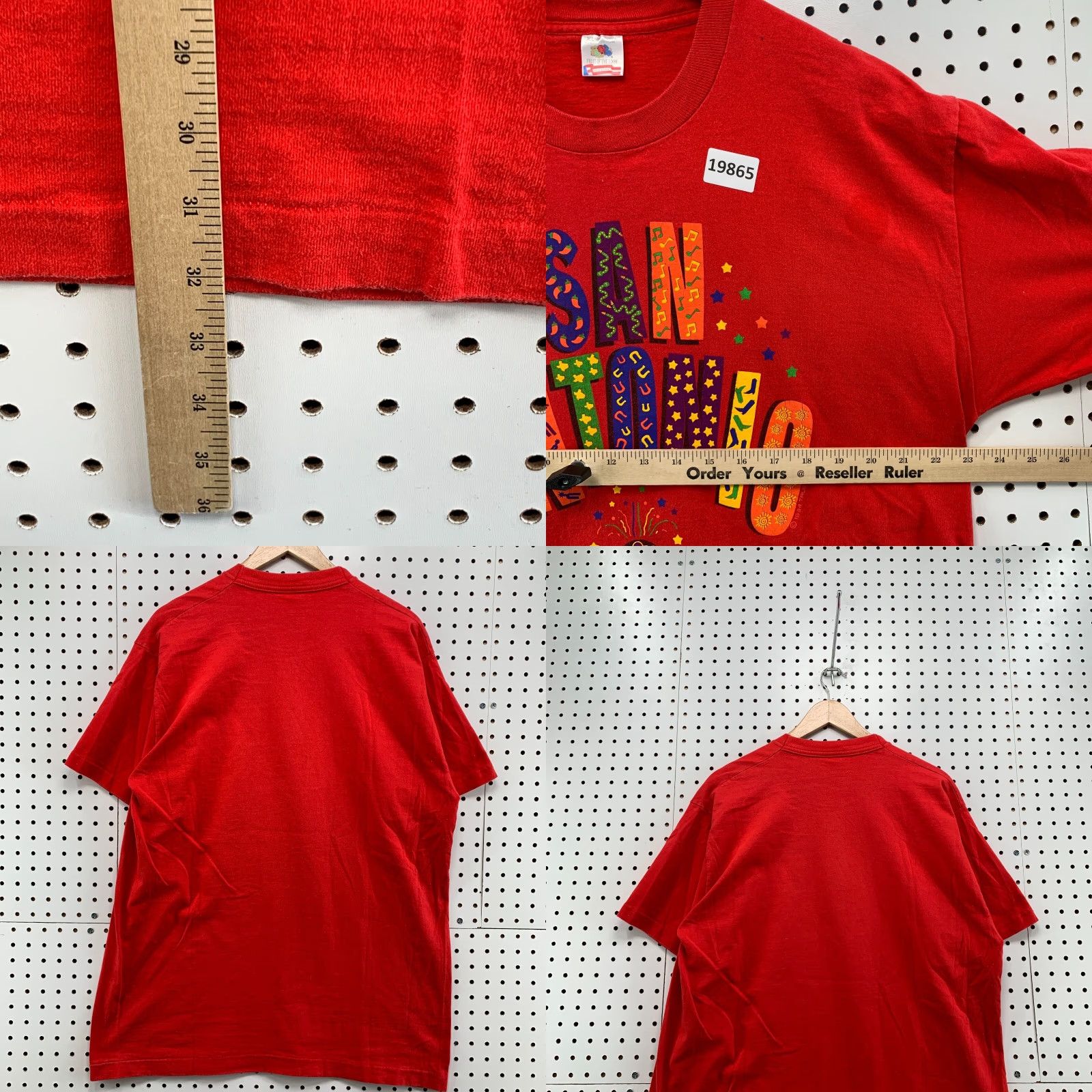 Fruit Of The Loom VINTAGE San Antonio Texas Shirt Mens XL Red 90s Single Stitch Made USA Fruit of the Loom T-Shirt Cowboys Size US XL / EU 56 / 4 - 9 Thumbnail