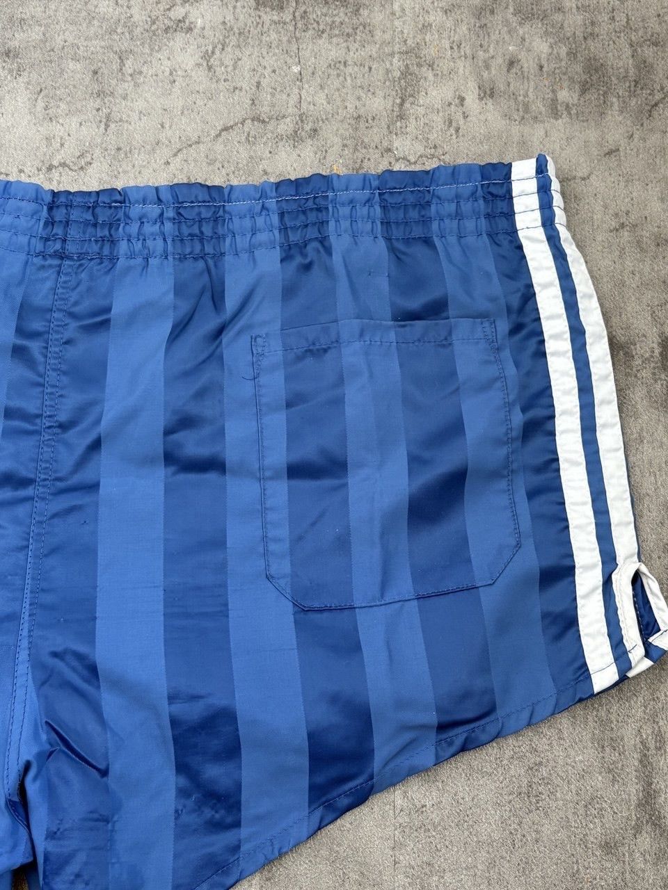 Adidas Vintage 1980's Adidas West Germany Striped Nylon Shorts Blue Size US 36 / EU 52 - 7 Thumbnail