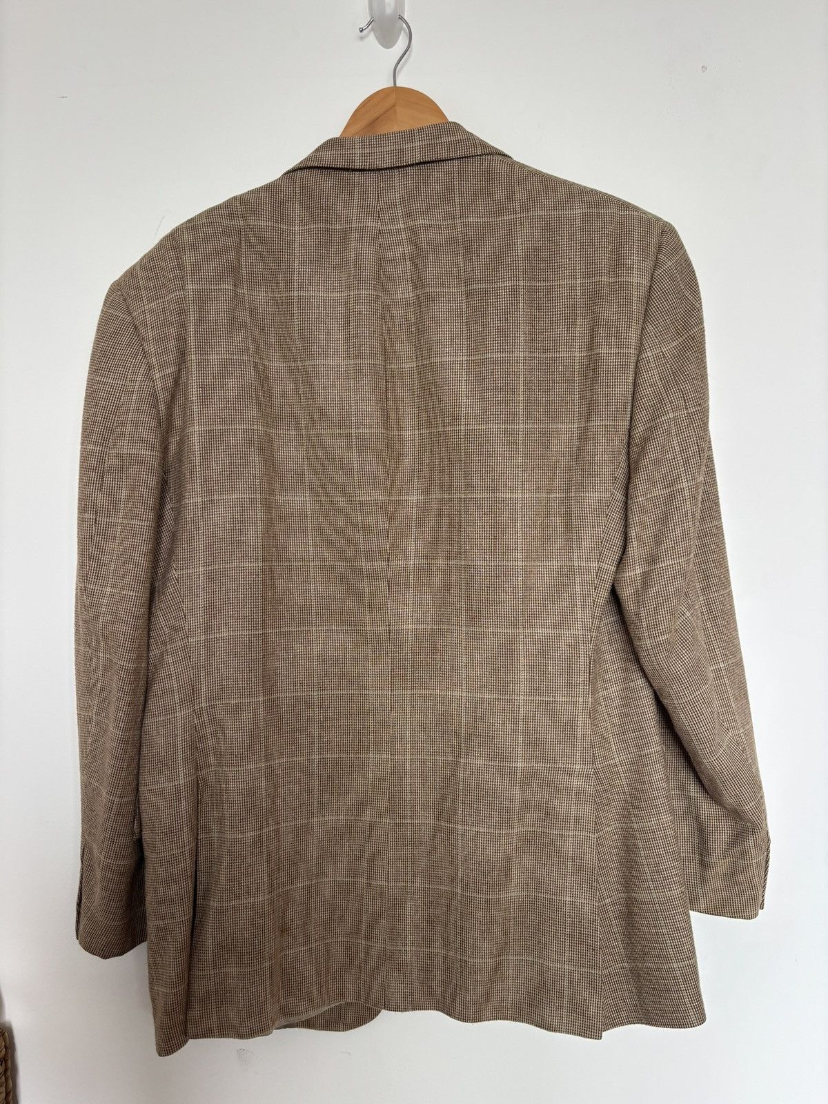Ralph Lauren Vintage Ralph Lauren Tan Glen Plaid Wool Blazer Made USA 42R Size 42R - 2 Thumbnail