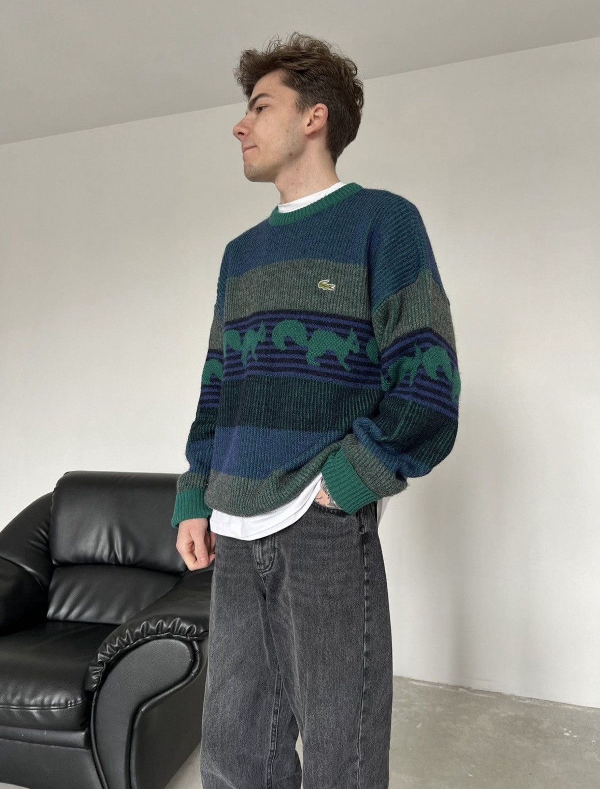 Lacoste Vintage Lacoste Knitted Sweater 80s Made in France Size US L / EU 52-54 / 3 - 9 Thumbnail