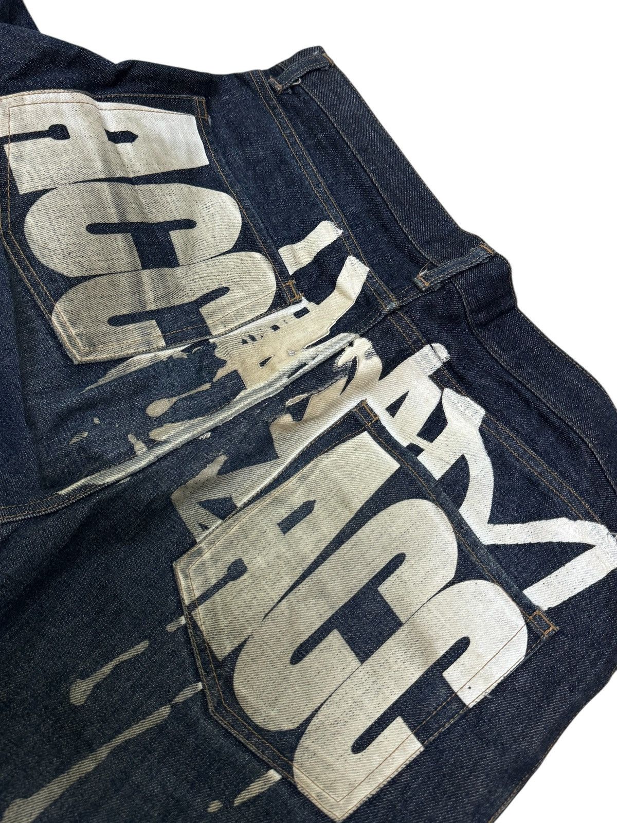 Japanese Brand ACC Asian Can Controllerz Wide Leg Denim with Back Graphic Size US 35 - 14 Thumbnail