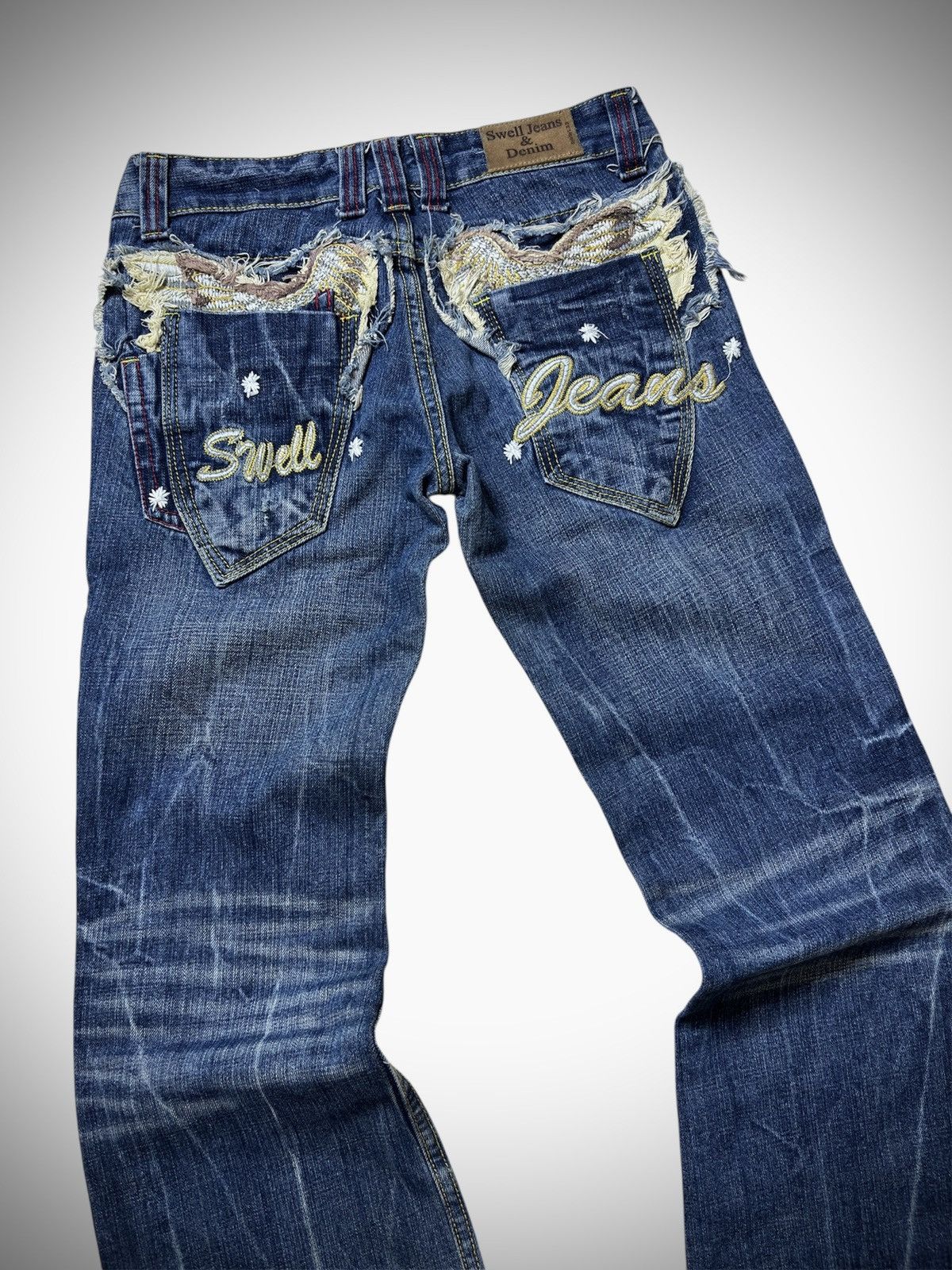 Japanese Brand 2000’s Swell Jeans - Embroidery Clawmark Flared Jeans Size US 29 - 3 Thumbnail