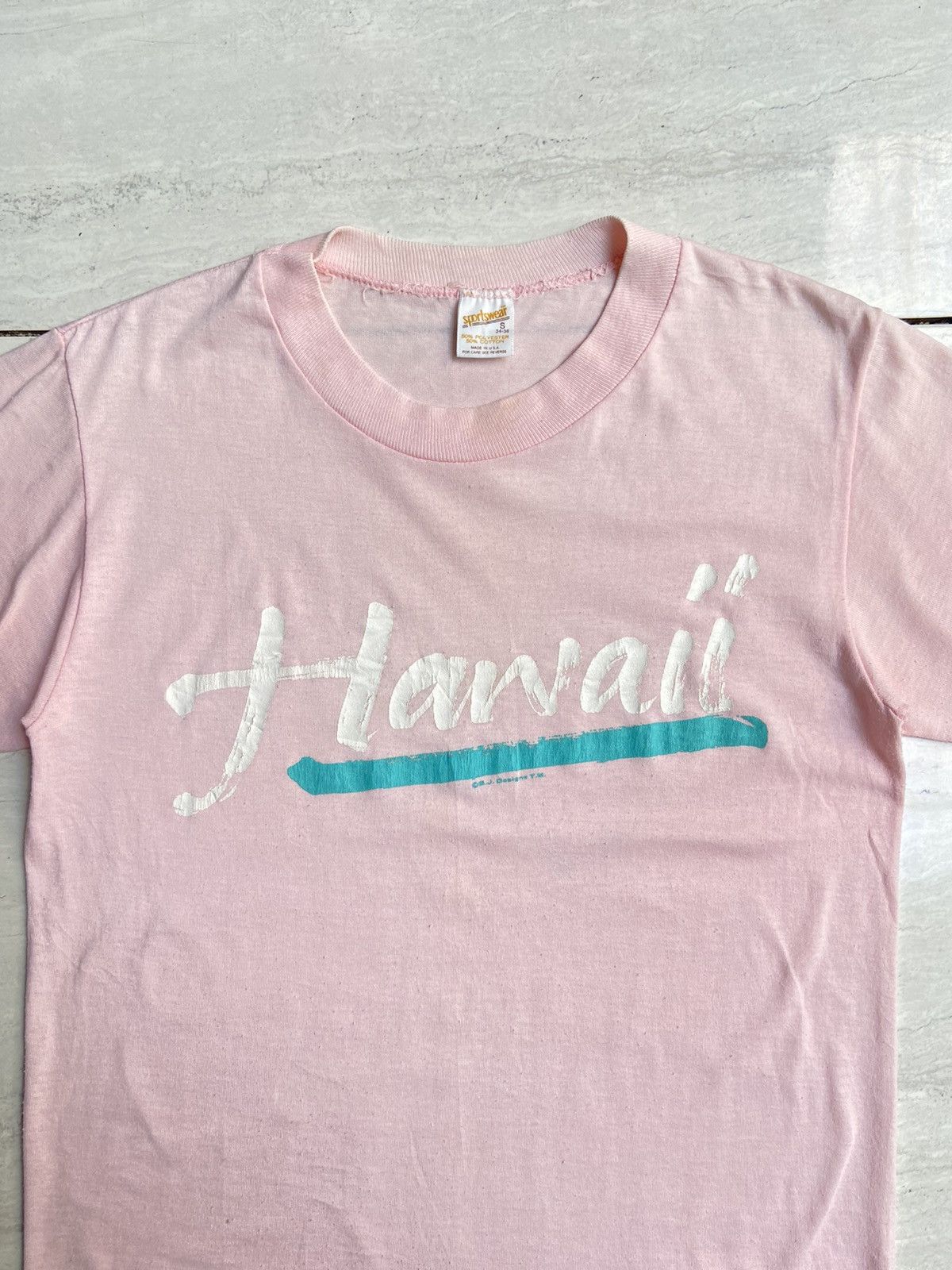Vintage SPORTSWEAR Pink Hawaii T-Shirt Size US XS / EU 42 / 0 - 8 Thumbnail