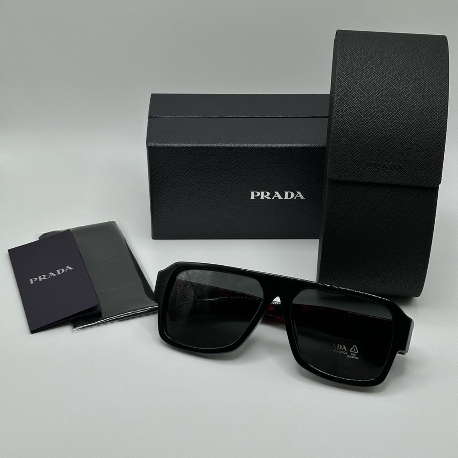 Prada NEW PRADA Sunglasses PR22YSF 1AB5S0 Black/Dark Grey Unisex Size ONE SIZE - 10 Thumbnail
