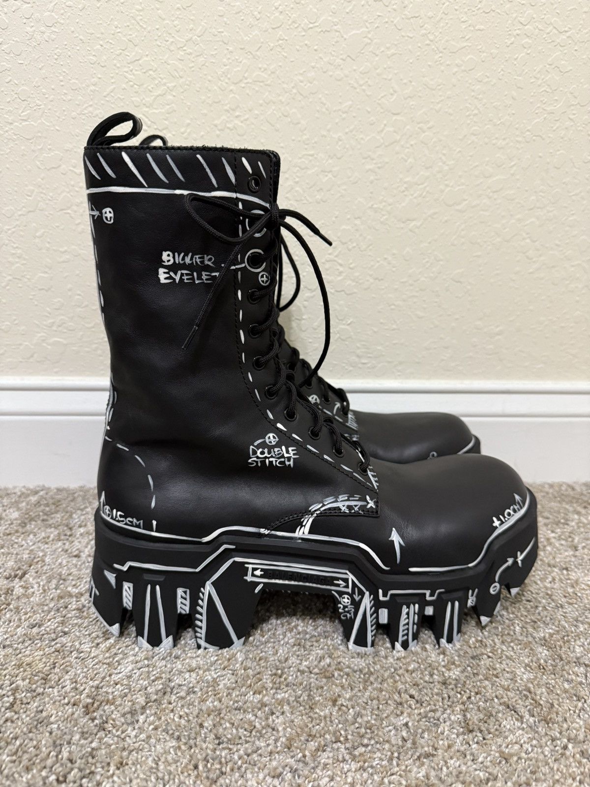 Balenciaga Men's Stomper Canvas Lace-Up Boots | Neiman Marcus