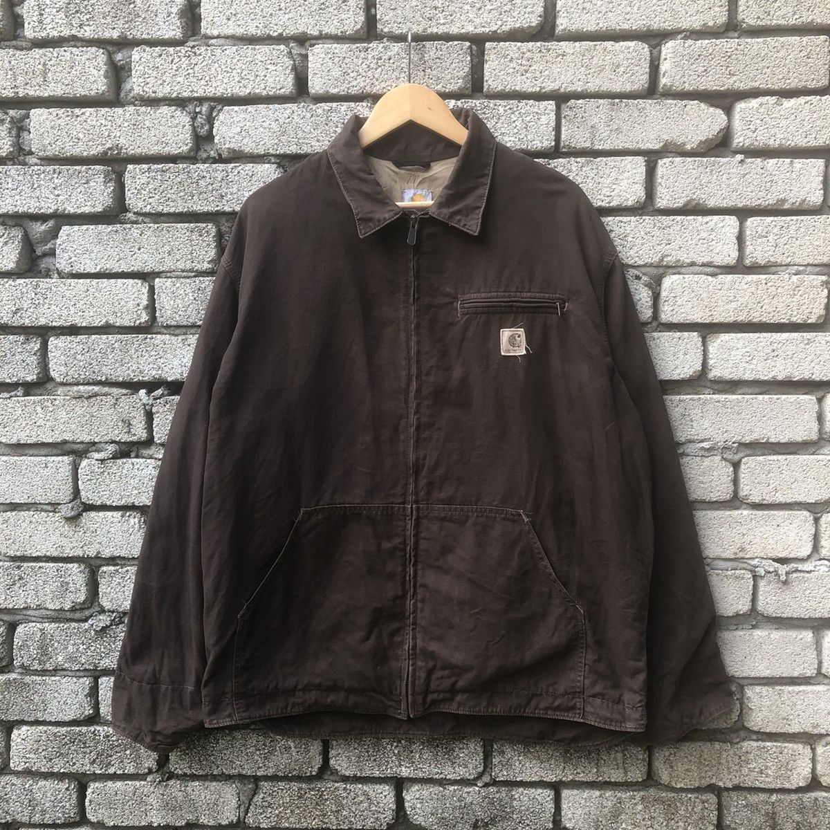 Carhartt × Vintage Vintage Carhartt Detroit Hamilton Dark Brown Jacket Size US L / EU 52-54 / 3 - 1 Thumbnail