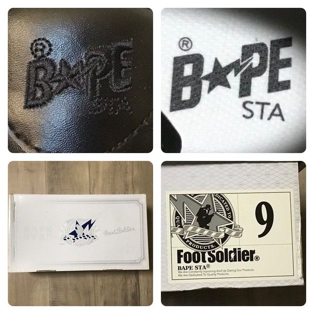 Bape Black Leather BAPE STA sneakers a bathing ape shoes Size US 9 / EU 42 - 10 Thumbnail