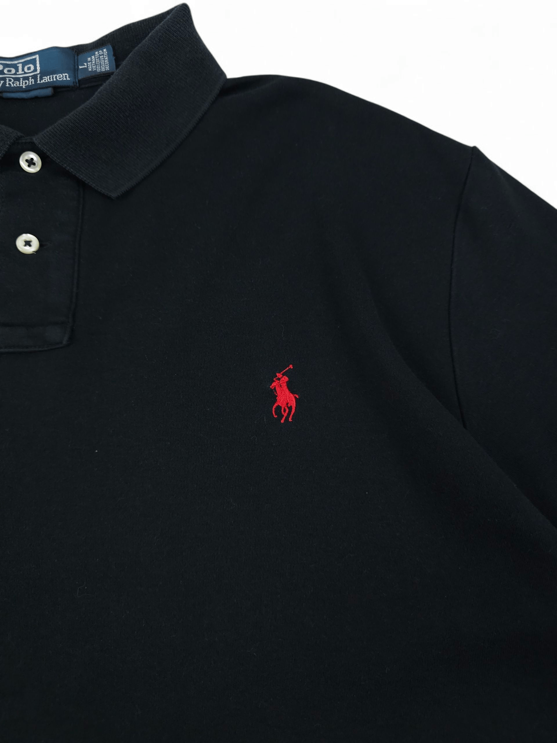 Polo Ralph Lauren 💎 Vintage Ralph Lauren Relaxed Logo Black Polo Shirt Y2K Size US L / EU 52-54 / 3 - 3 Thumbnail