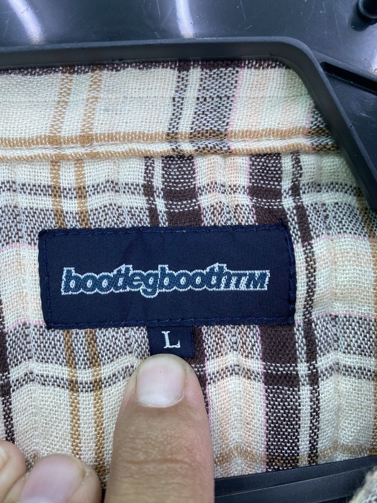 Japanese Brand × Vintage Vtg 90s Bootlegbooth japan checkered shirts button up Size US L / EU 52-54 / 3 - 6 Thumbnail