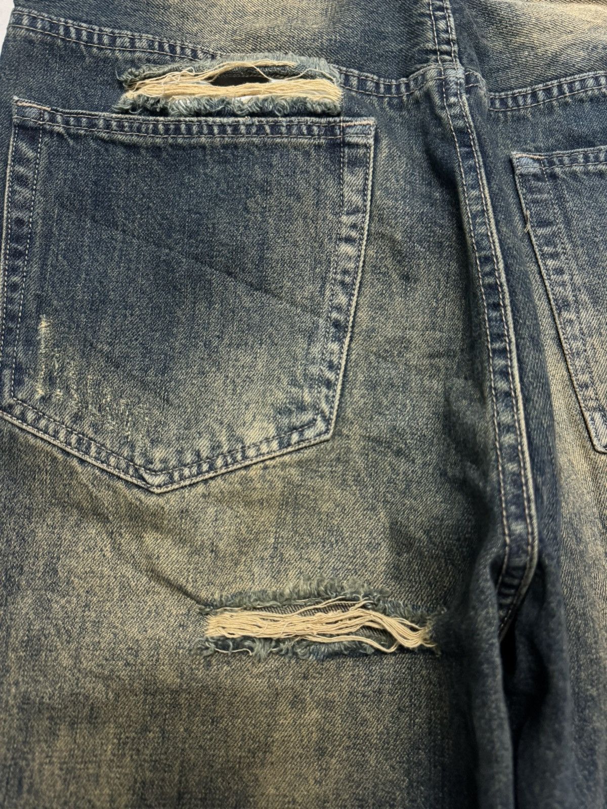 Kapital BALENCIAGA THRASHED BAGGY MUDMAX DISTRESS BY JAPANESE JEANS Size US 31 - 16 Thumbnail
