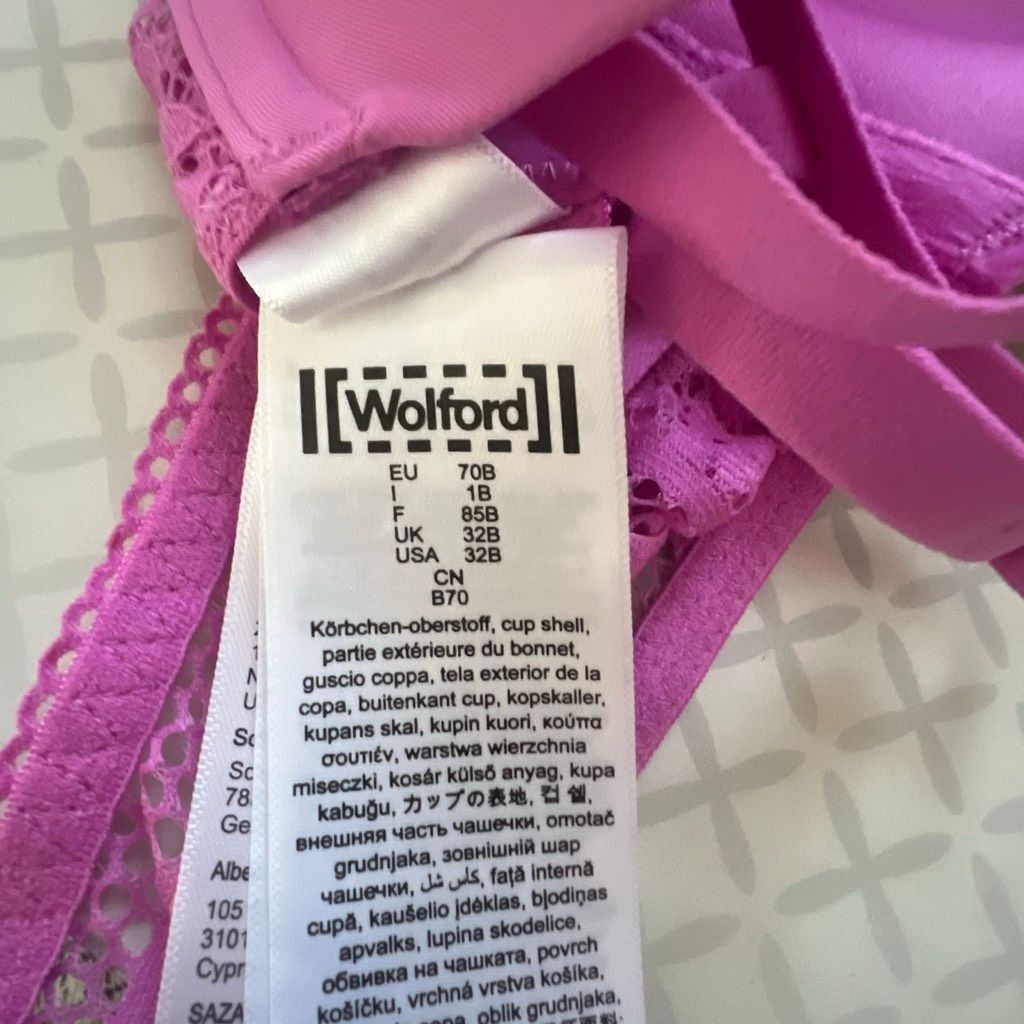 Wolford NWT Wolford Straight Laced Demi Cup Bra 70B 32B Orchid Size ONE SIZE - 13 Thumbnail